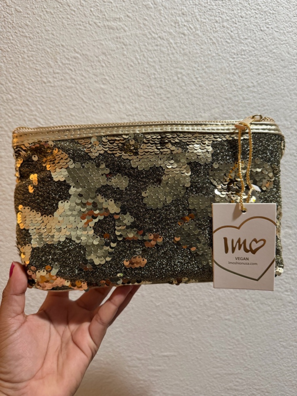 Gold Sparkly Cosmetics Bag